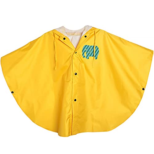 LATRAT Mantella Antipioggia Bambino, per Pioggia Unisex per Bambini, Mantellina Pioggia Bimbo Impermeabile con Cappuccio 100% Antipioggia e Traspirante (Giallo,S)