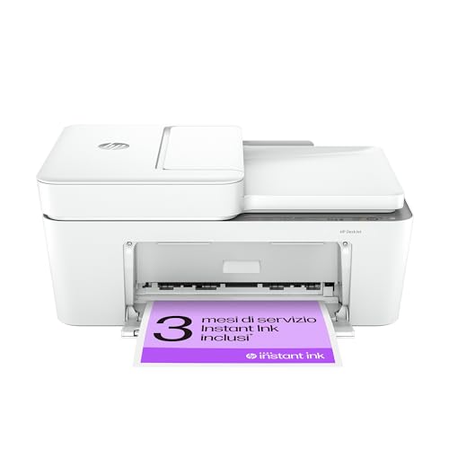 HP DeskJet 4220e 588K43, Stampante Multifunzione a Getto d'Inchiostro A4 a Colori, Fronte e Retro Manuale, 8,5 ppm, Wi-Fi, HP Smart, 3 Mesi di Inchiostro Instant Ink Inclusi con HP+, Bianca