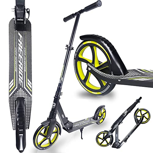 WeLLIFE Monopattini Freeride RGX - Monopattino Ruote Grandi 200mm con Sospensione Anteriore, Monopattino a Spinta per Adulti e Bambini, City Scooter Pieghevole