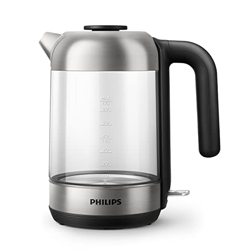 Philips Bollitore Elettrico HD9339/80 in Vetro trasparente, con Spia luminosa LED blu, Capacità 1,7 L